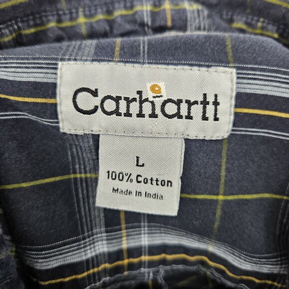 Carhartt Shirt Mens Large Button Down Long Sleeve Plaid Outdoor Workwear - Picture 9 of 10